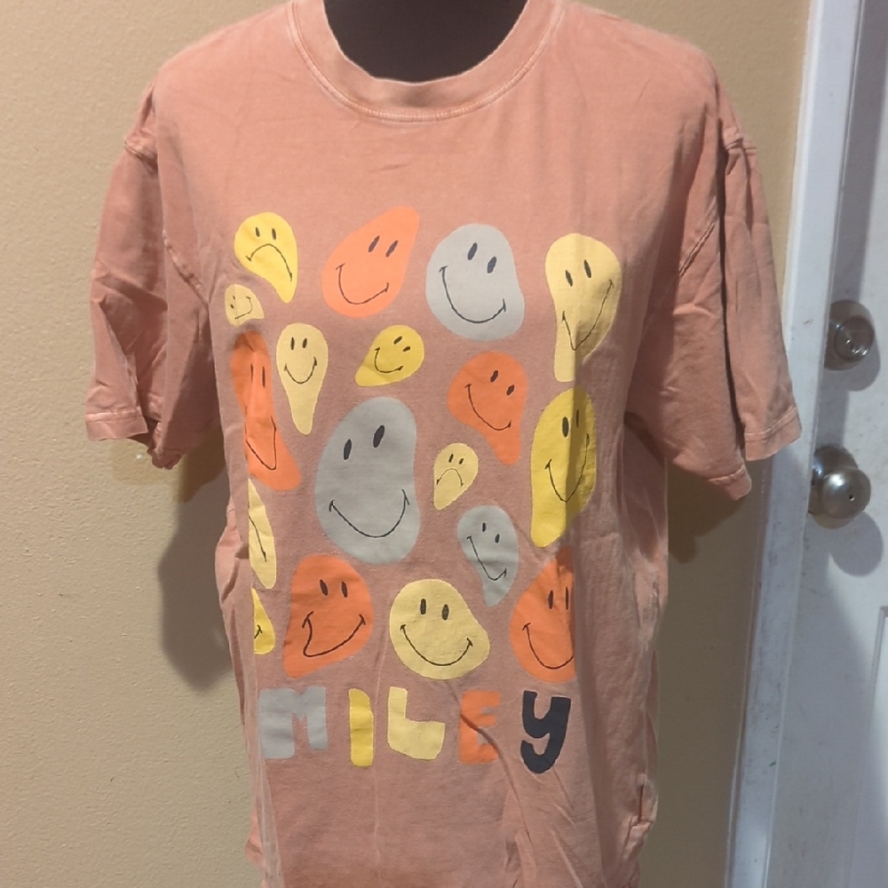 Cotton On Kids Smiley Face Tee - Peach and Yellow